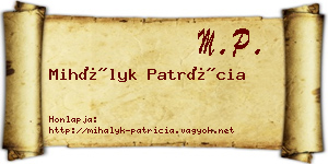 Mihályk Patrícia névjegykártya